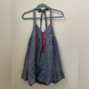 Denim Halter Mini Dress